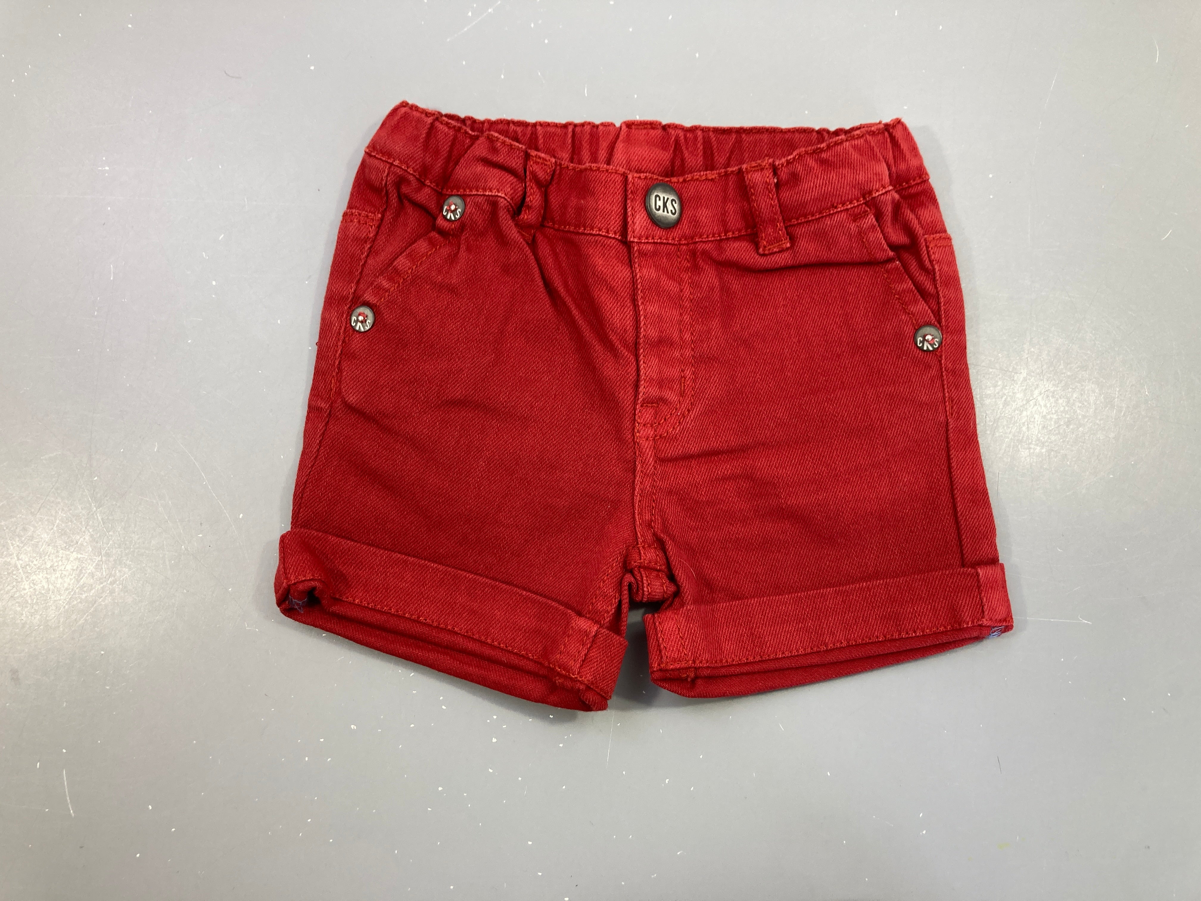 Bermuda toile rouge à revers