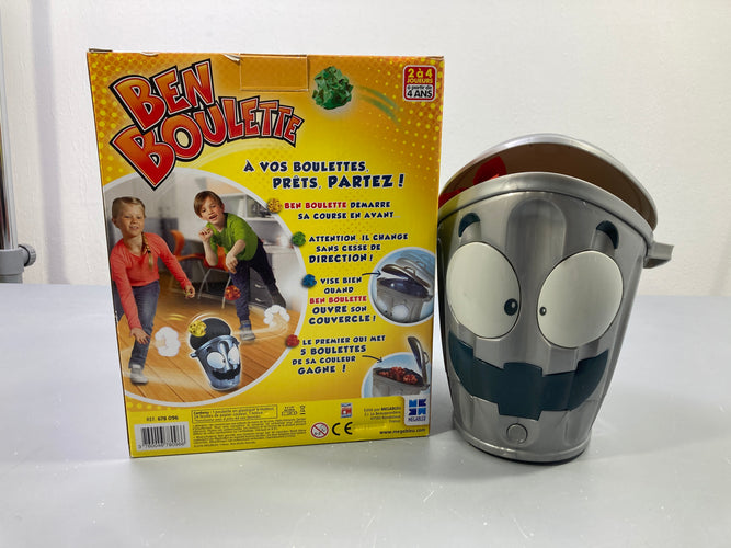 Ben Boulette, poubelle à moteur et boulettes de papier, Megableu, moins cher chez Petit Kiwi