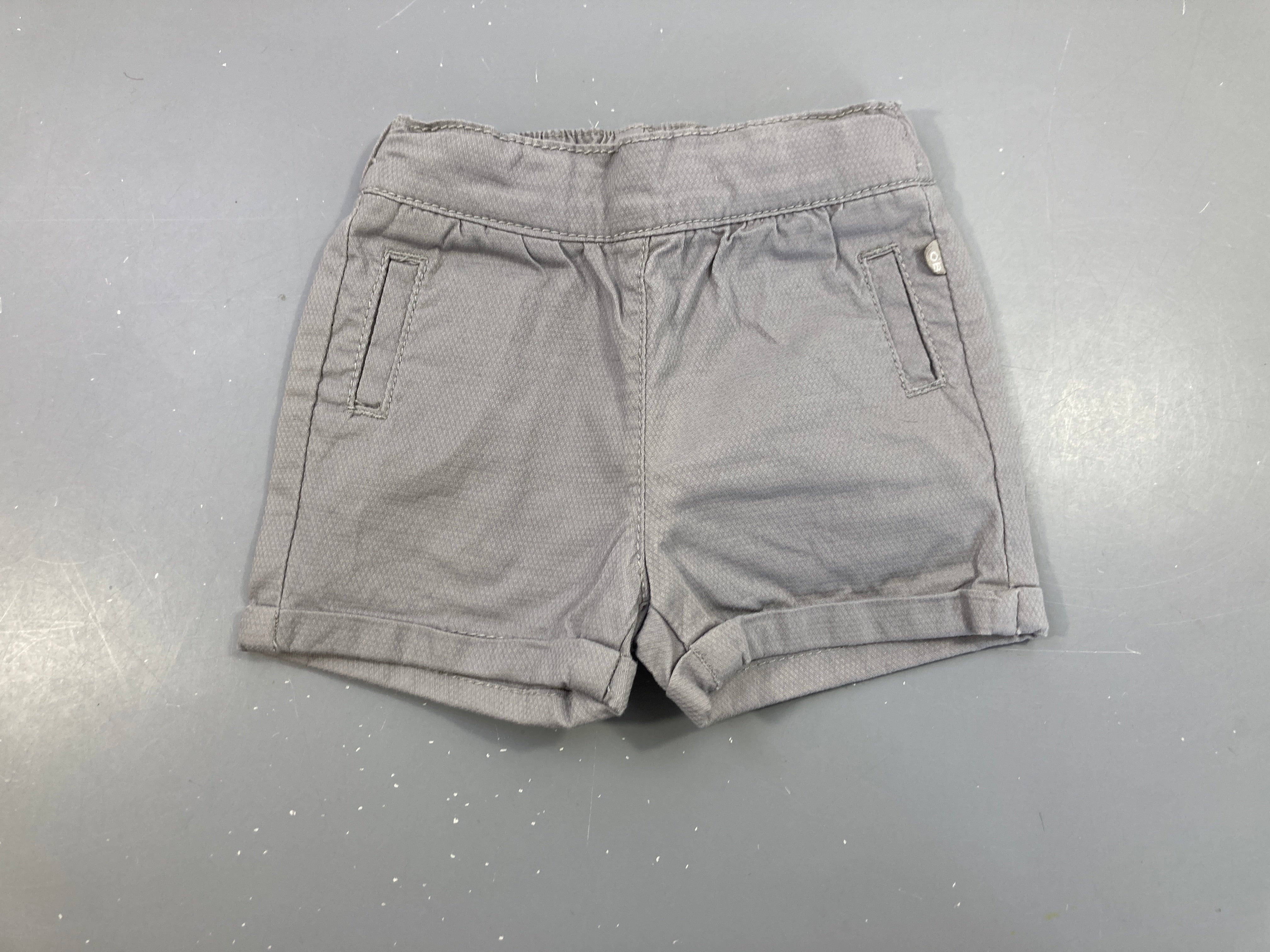 Short toile gris texturé
