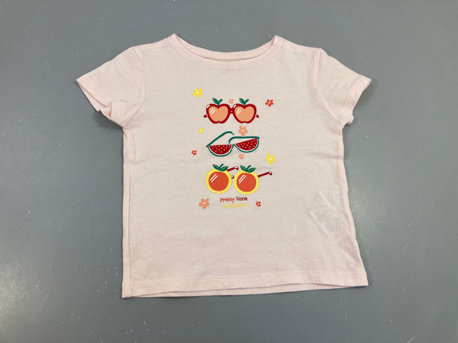 T-shirt m.c rose lunettes, moins cher chez Petit Kiwi