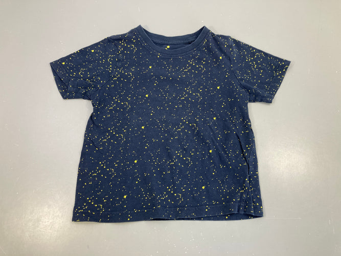 T-shirt m.l bleu foncé moucheté jaune, moins cher chez Petit Kiwi