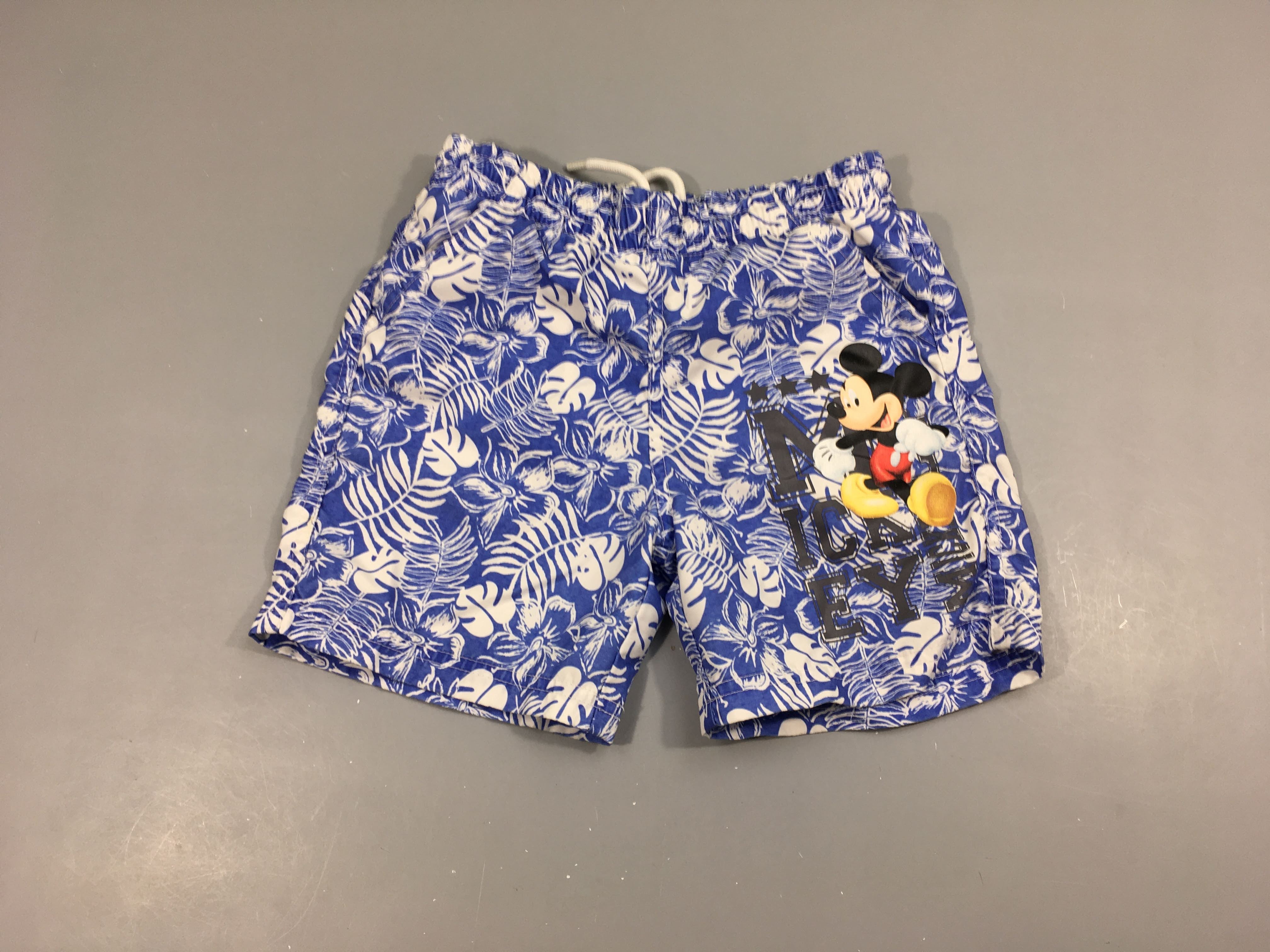 Maillot short bleu feuillage Mickey