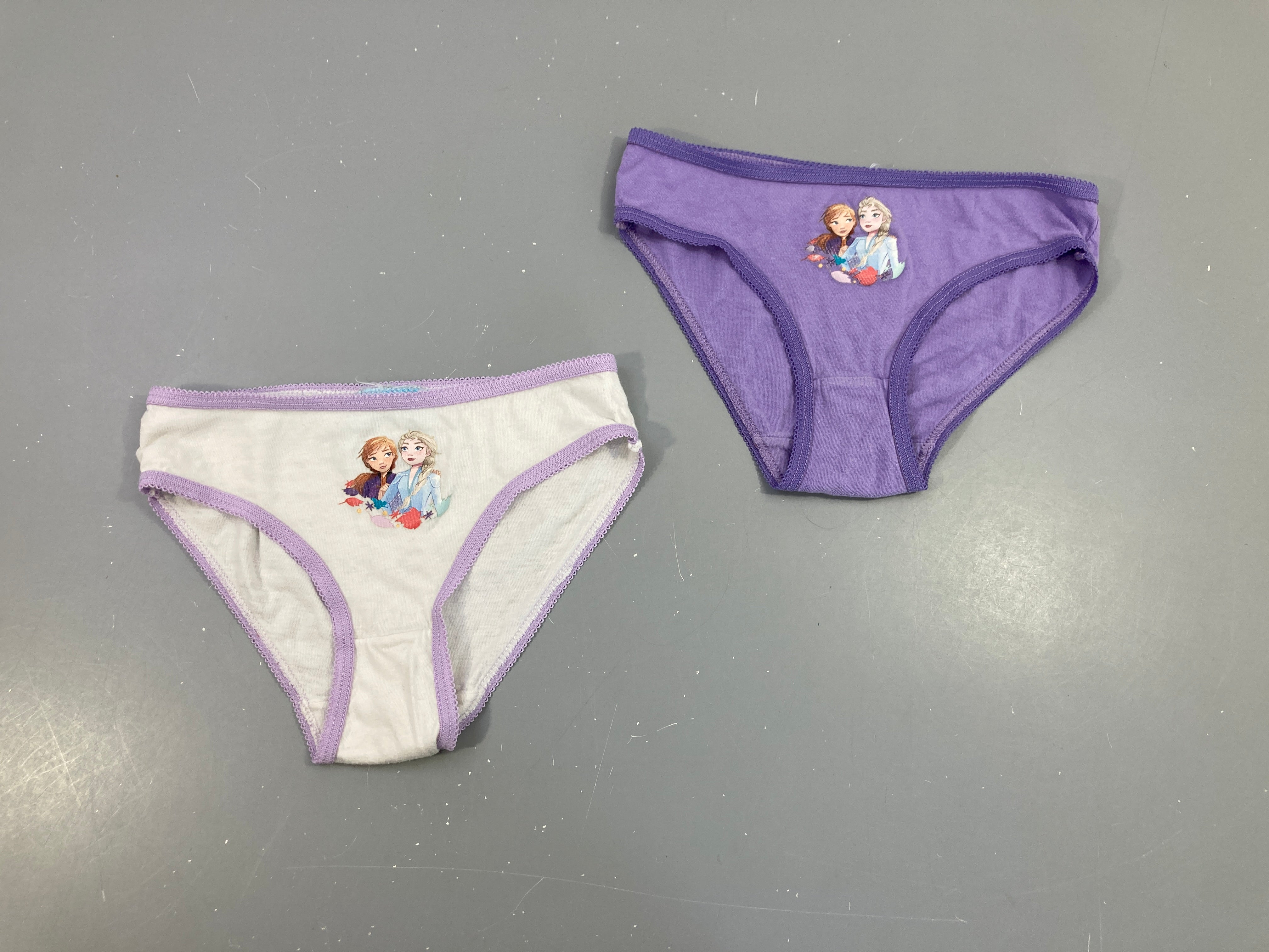 2 Culottes blanc-mauve Frozen