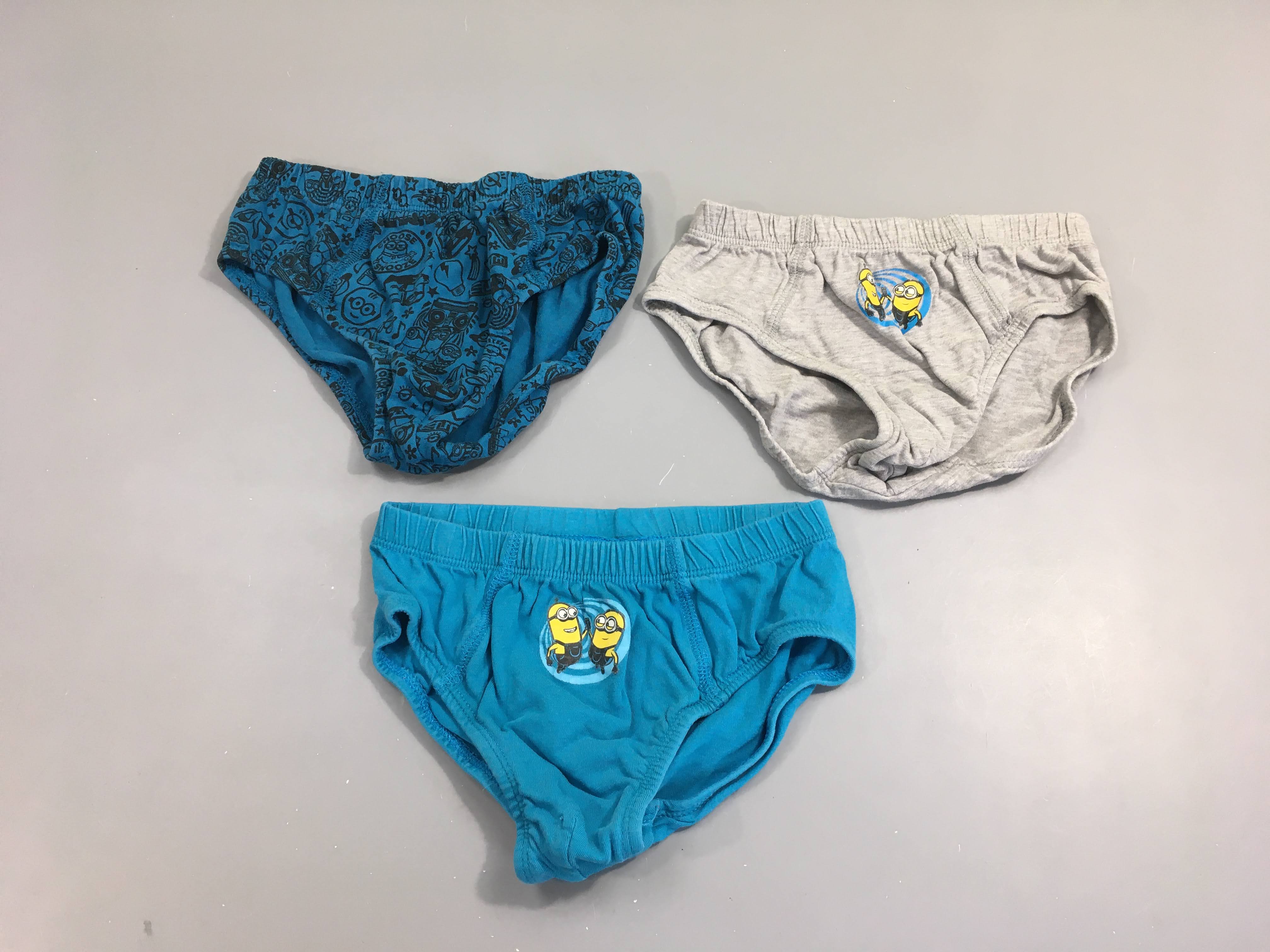 Lot de 3 slips bleu/gris Minion