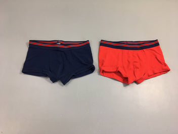 Lot de 2 boxers rouge/bleu foncé