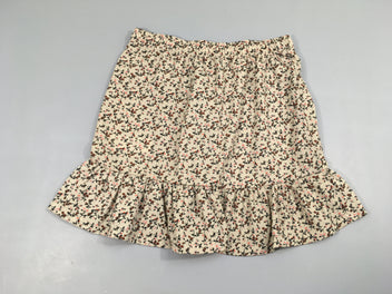 Jupe voile beige fleurs