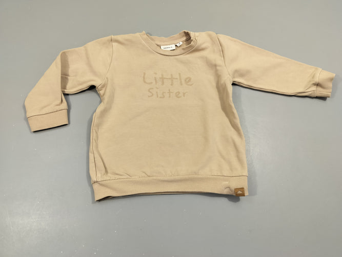 Sweat beige "little sister", moins cher chez Petit Kiwi