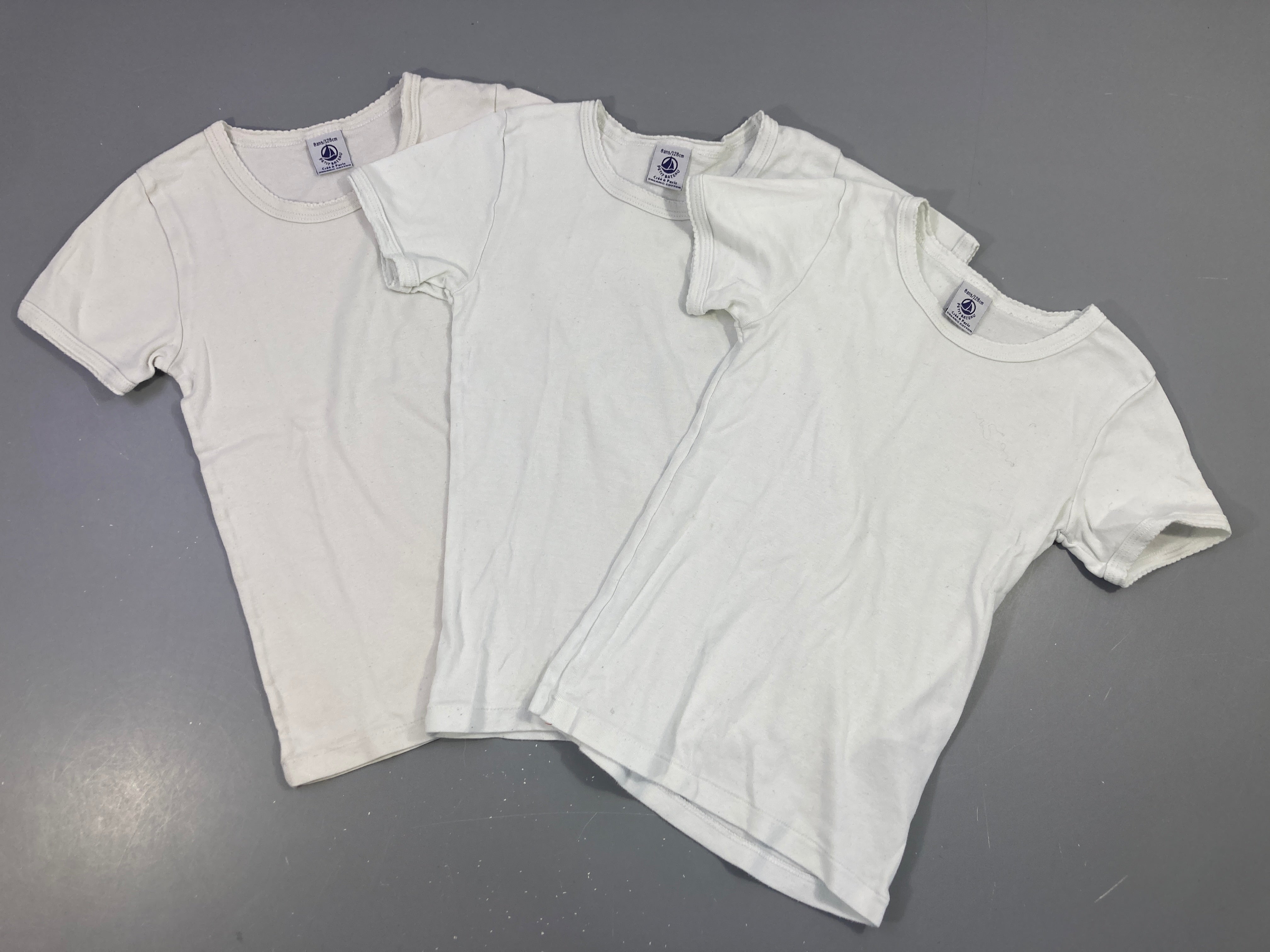 3 chemisettes m.c blanches