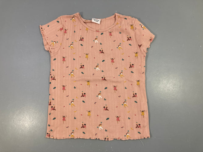 T-shirt m.c côtes rose filles, moins cher chez Petit Kiwi
