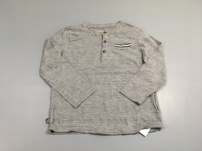 T-shirt m.l gris flammé boutons poche, moins cher chez Petit Kiwi