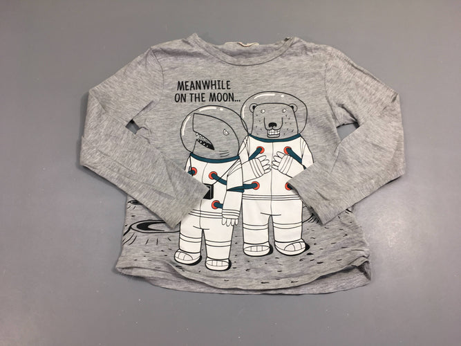 T-shirt m.l gris flammé animaux astronautes, moins cher chez Petit Kiwi