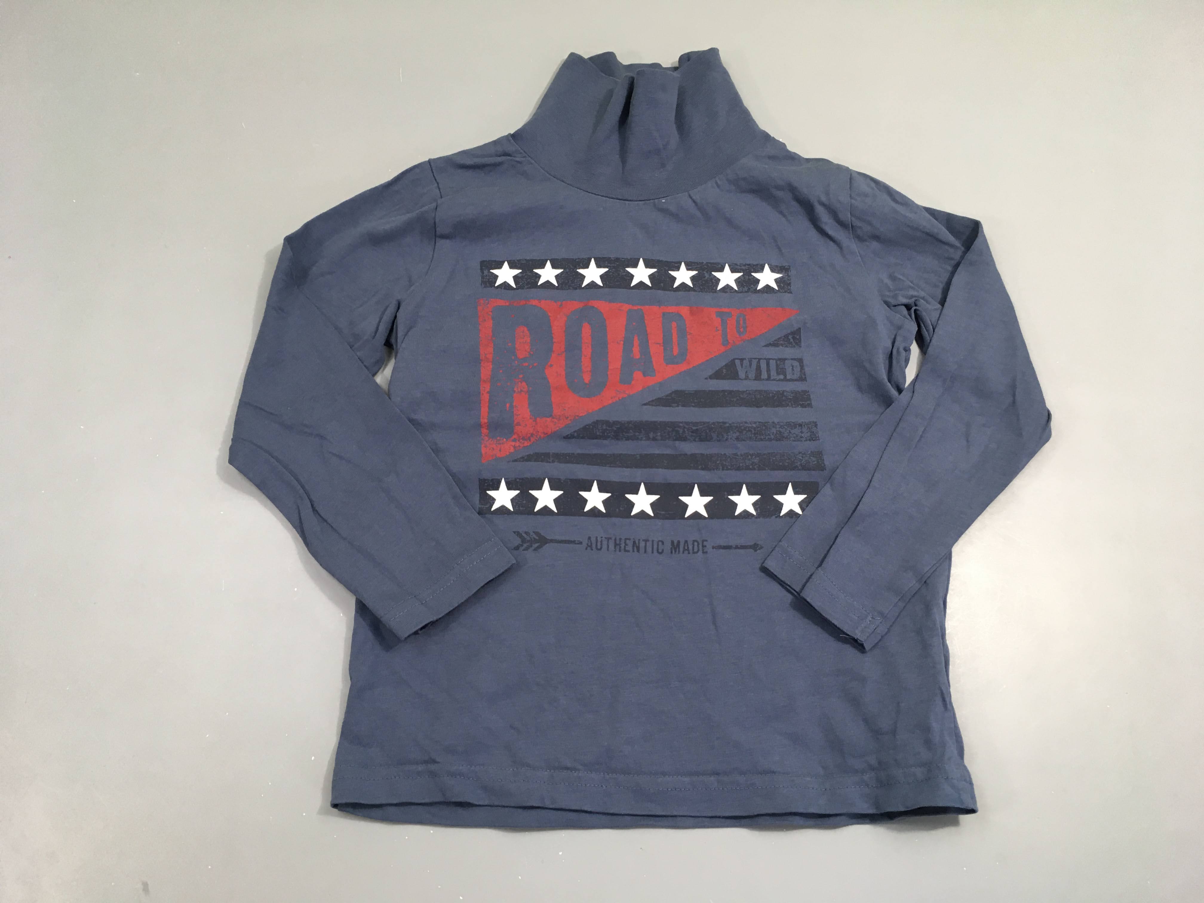 T-shirt m.l bleu foncé road to wild étoiles