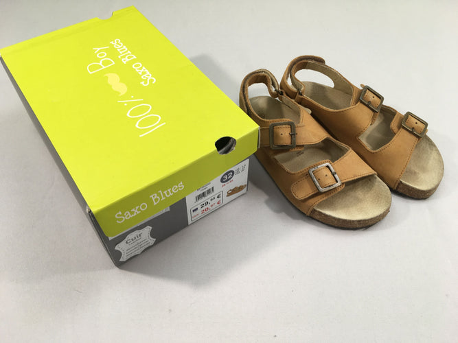 Sandales cuir camel, 32 - Saxo Blues, moins cher chez Petit Kiwi