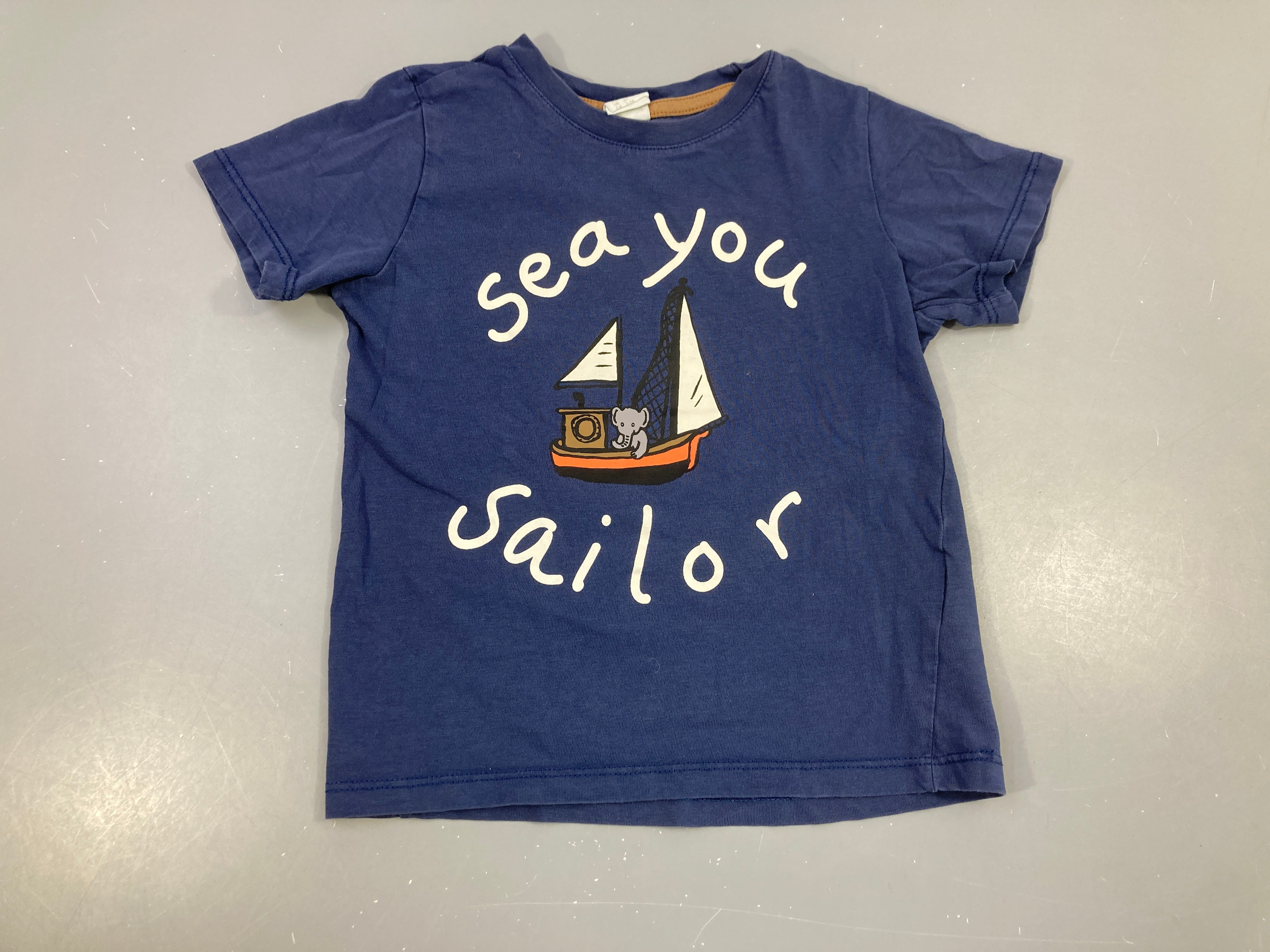 T-shirt m.c bleu foncé bateau