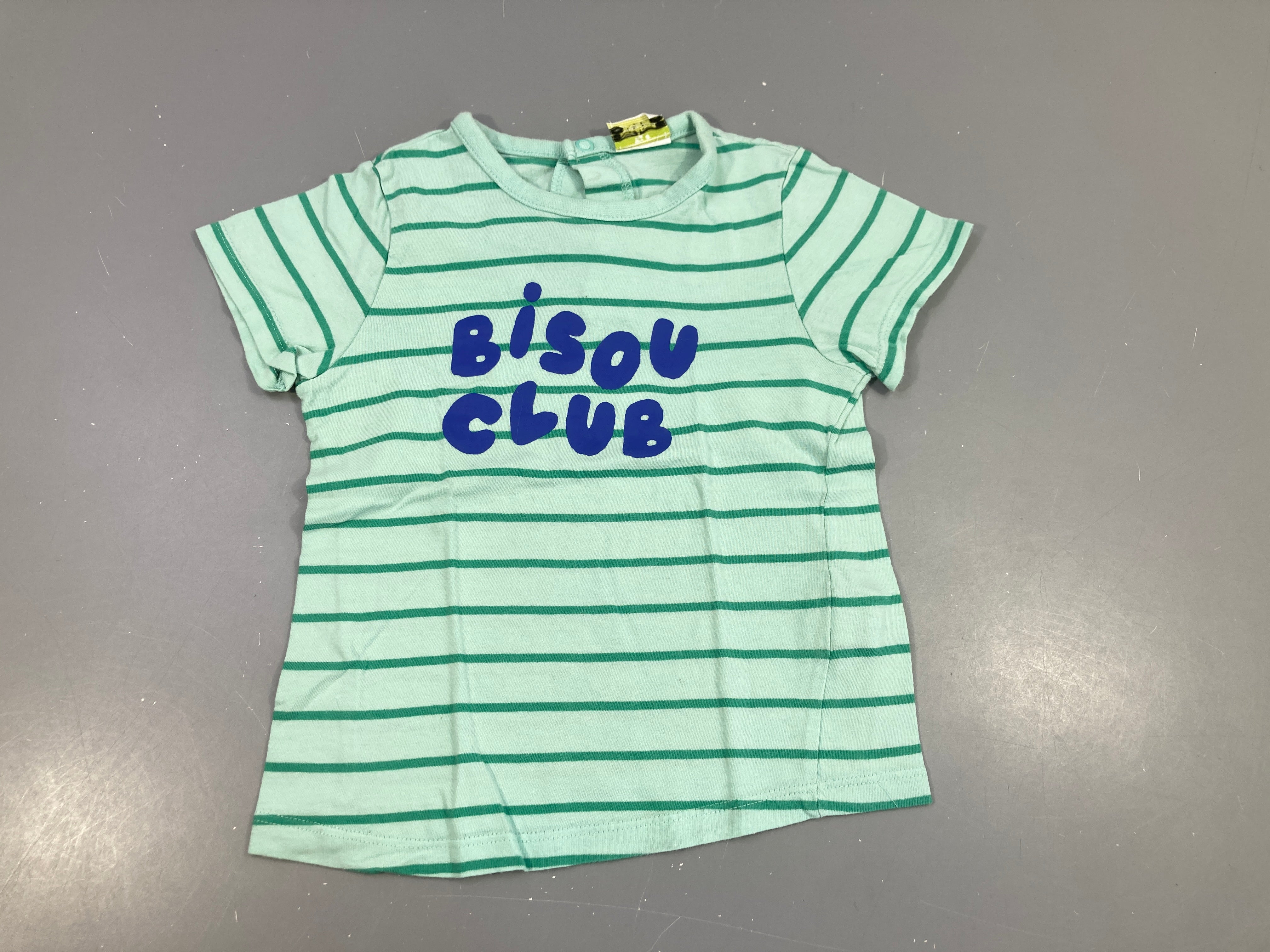 T-shirt m.c vert rayé Bisou