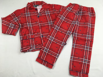Pyjama 2 pcs flanelle rouge à carreaux
