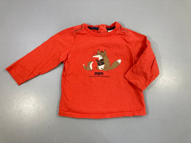 T-shirt m.l rouge renards, moins cher chez Petit Kiwi