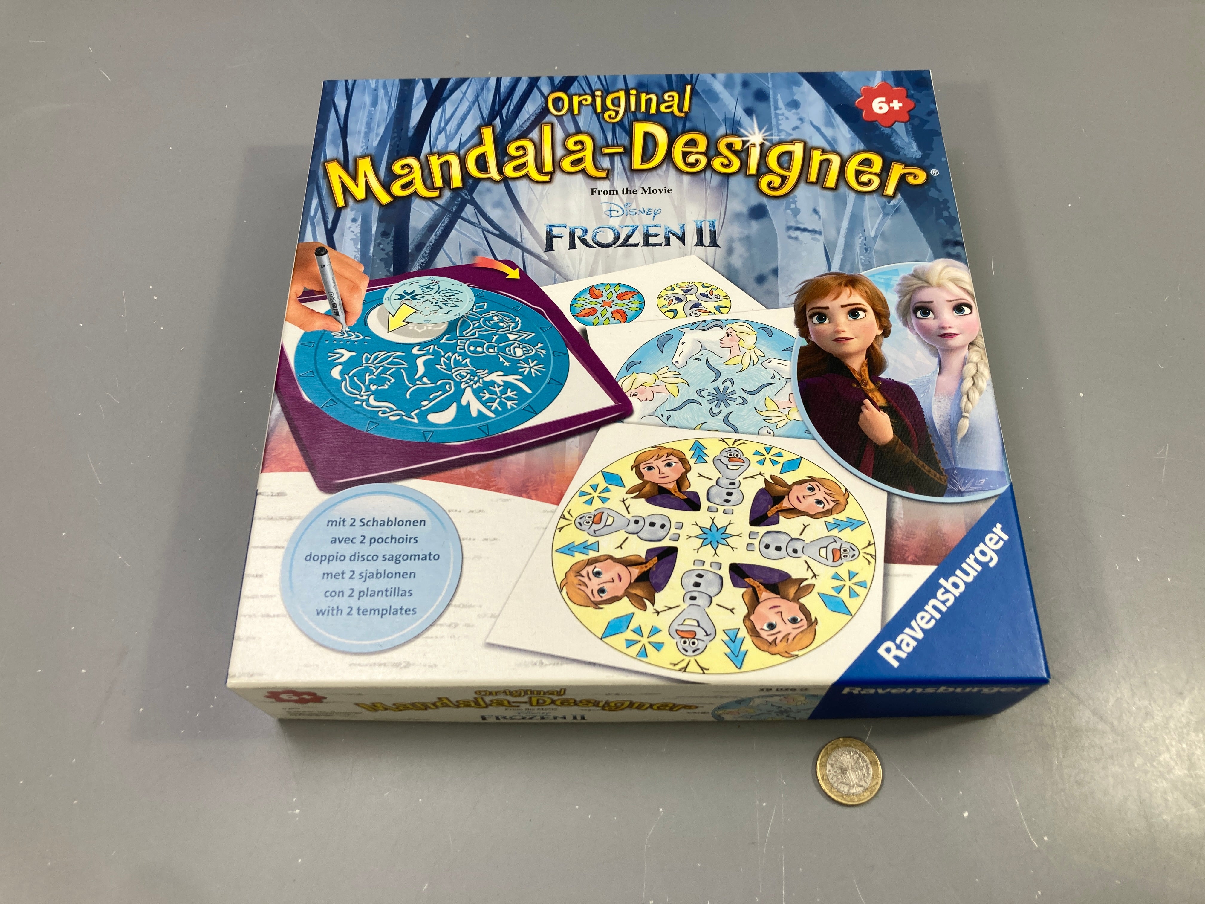Mandala-Designer Original Frozen II, 2 pochoirs, Disney