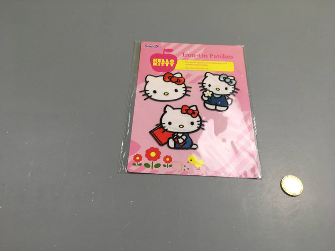 NEUF sous blister patchs Hello Kitty à repasser, moins cher chez Petit Kiwi