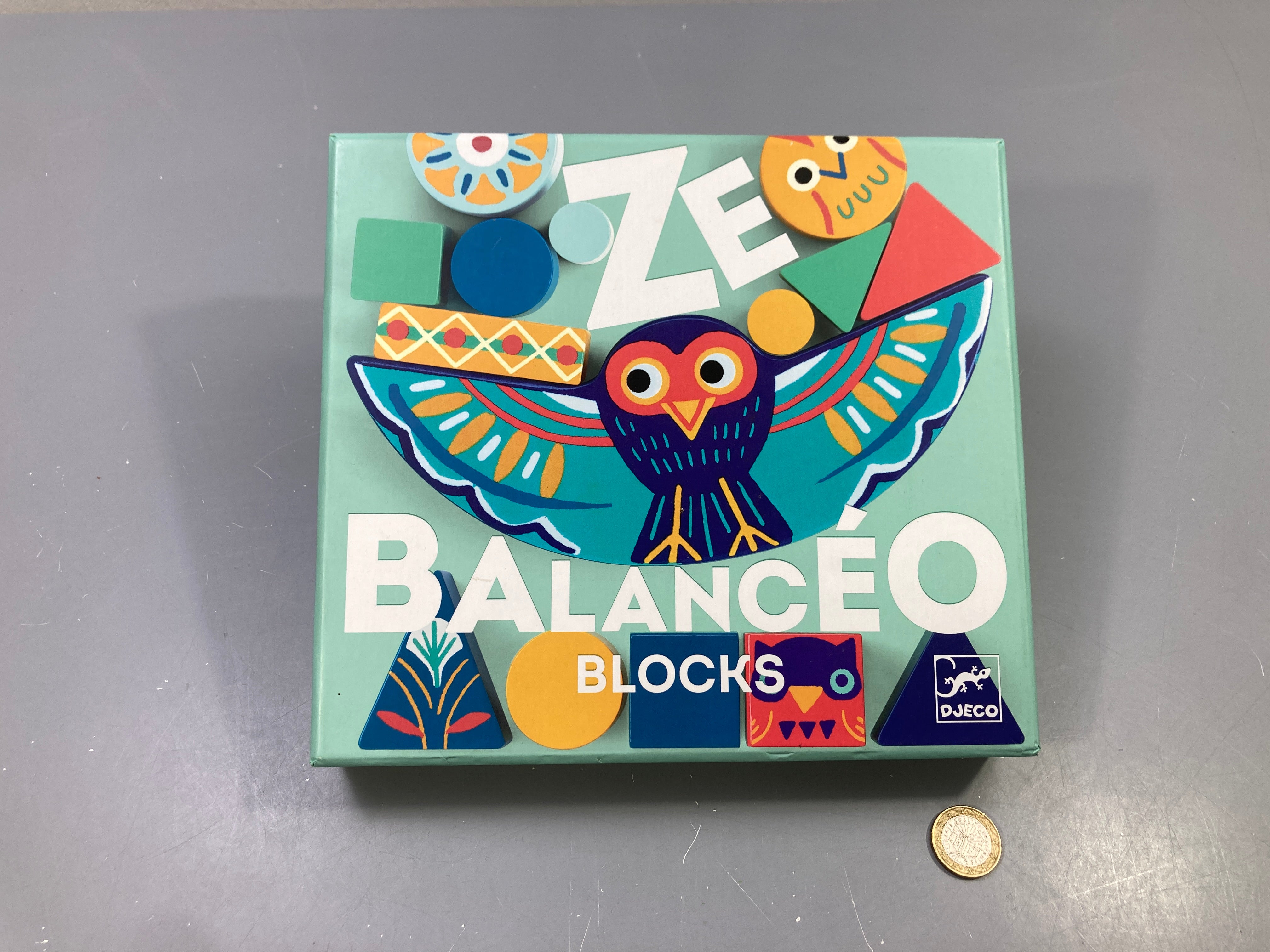 Jeu d'équilibre Ze Balancéo Blocks, bois, manque 1 pièce bleue