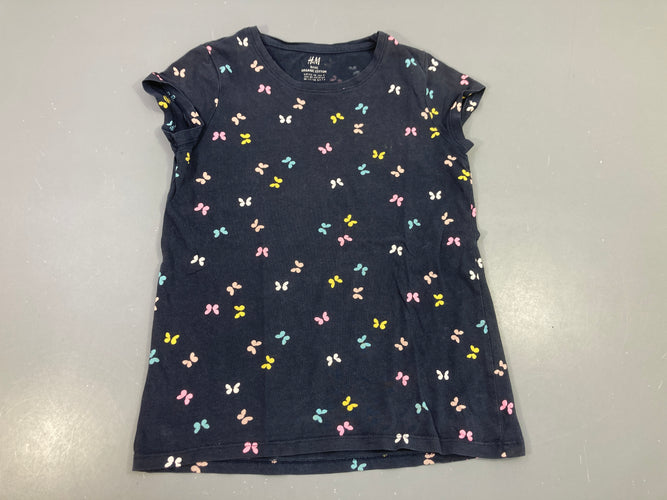 T-shirt m.c bleu foncé papillons, moins cher chez Petit Kiwi