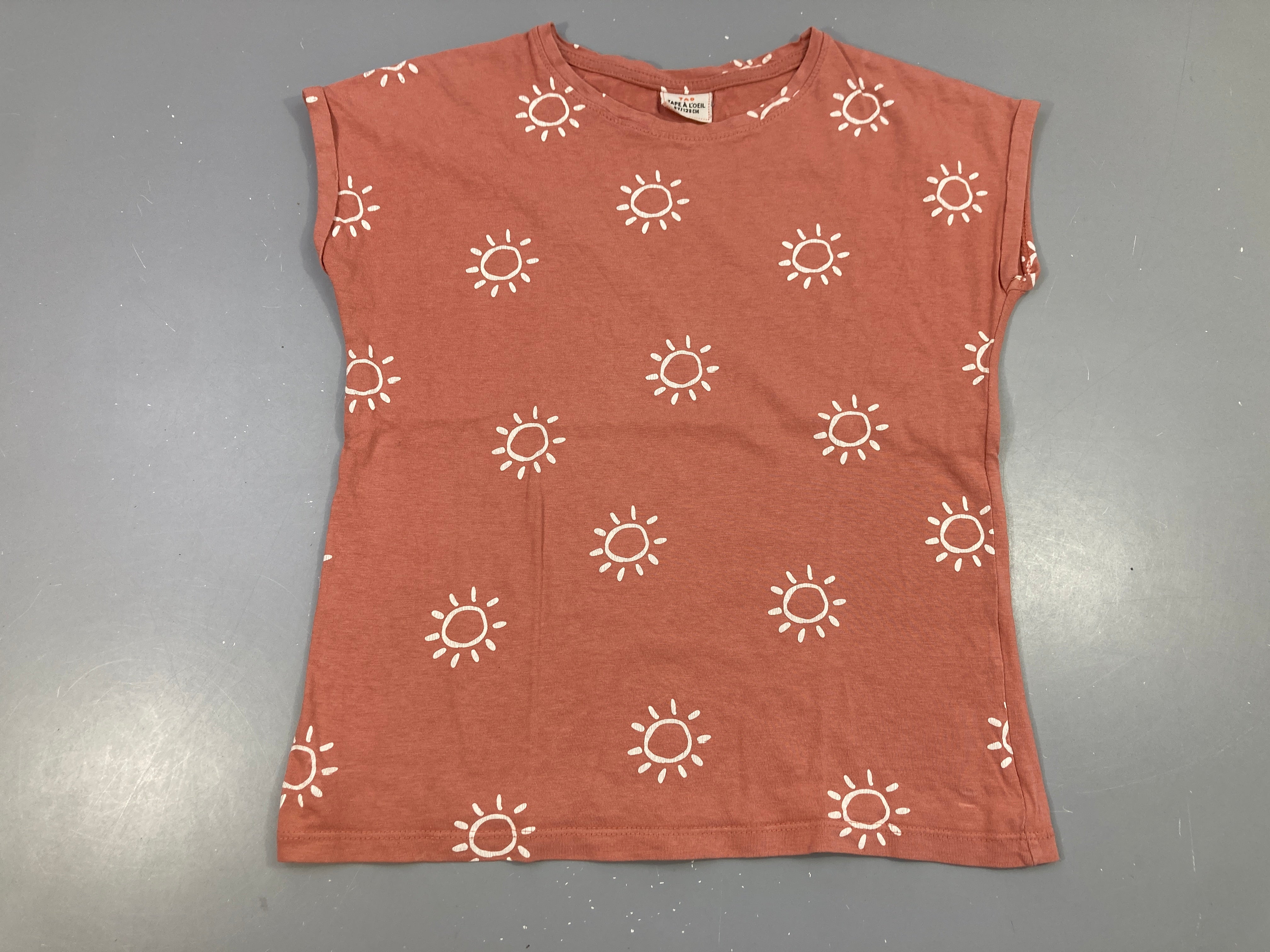 T-shirt m.c vieux rose soleils blancs