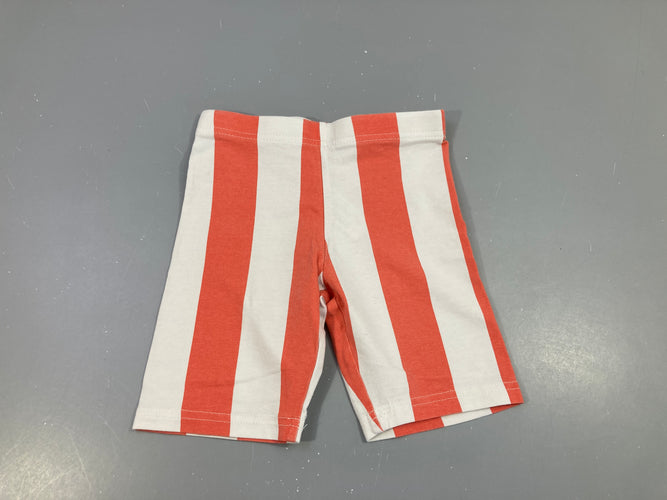 Legging short blanc ligné orange, moins cher chez Petit Kiwi