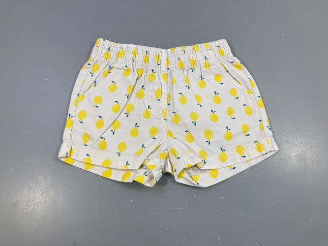 Short chino blanc citrons, moins cher chez Petit Kiwi