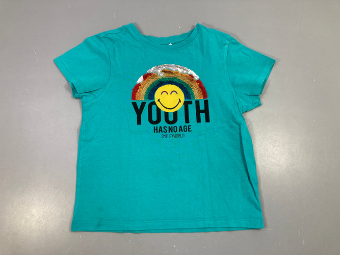 T-shirt m.c turquoise arc-en-ciel Youth, moins cher chez Petit Kiwi
