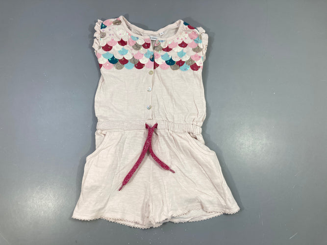 Combishort jersey rose clair ronds & sequins hauts Lemon beret, moins cher chez Petit Kiwi
