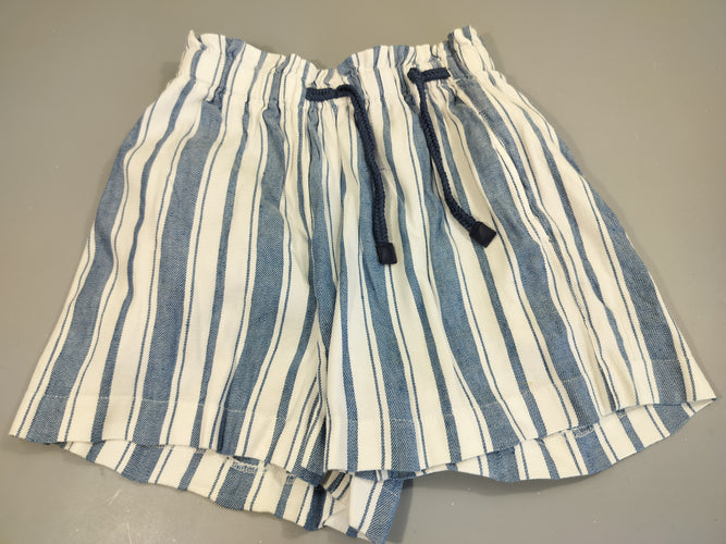 Short blanc  ligné bleu, moins cher chez Petit Kiwi