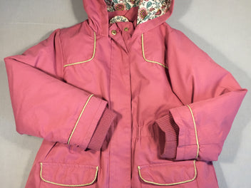 Manteau rose à capuche - doublure ouatinée amovible