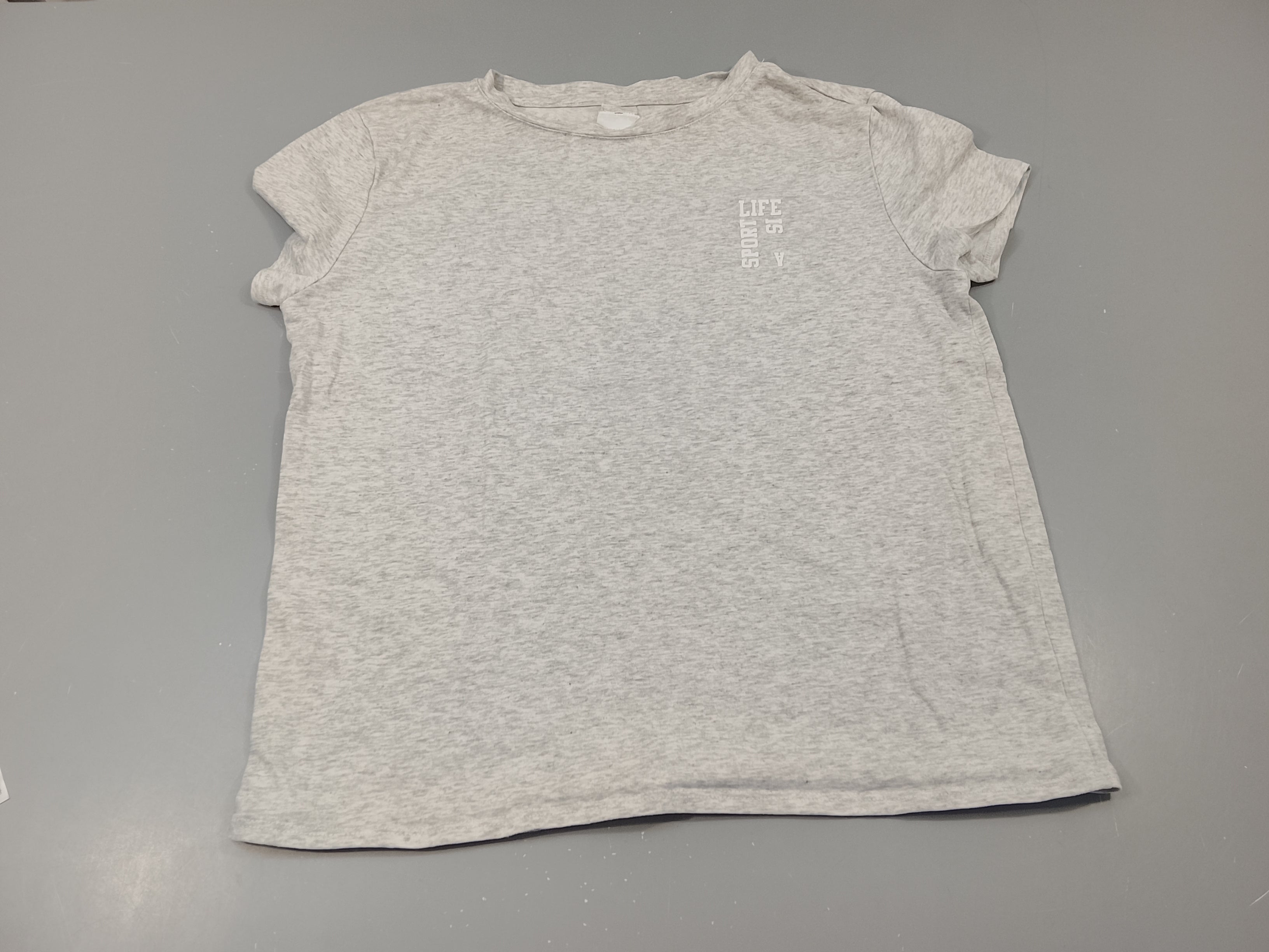 T-shirt m.c gris clair flammé 
