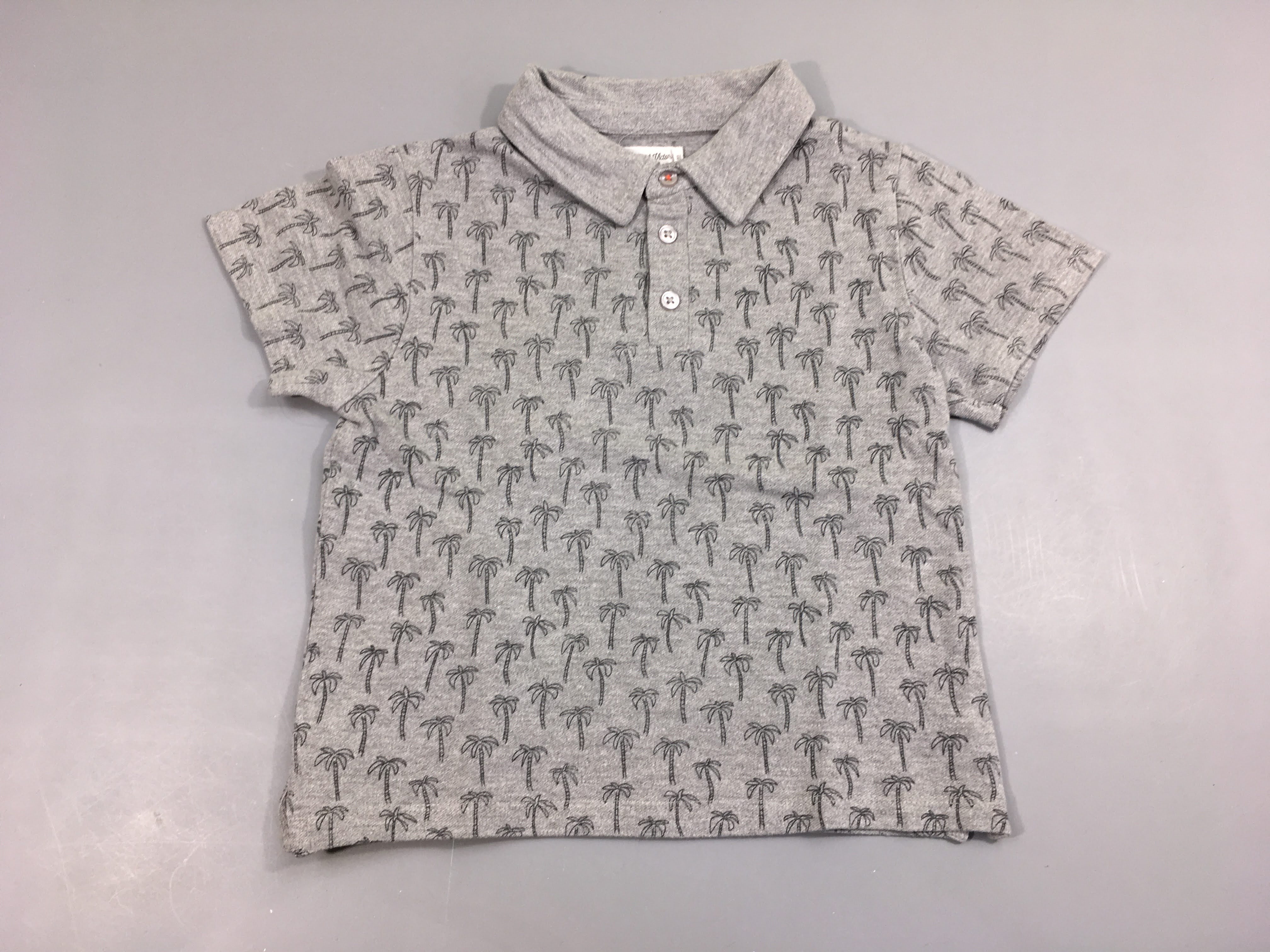 Polo m.c gris palmiers Eden & Victor