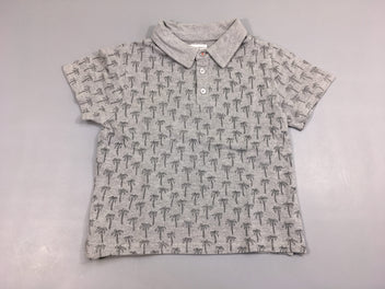 Polo m.c gris palmiers Eden & Victor