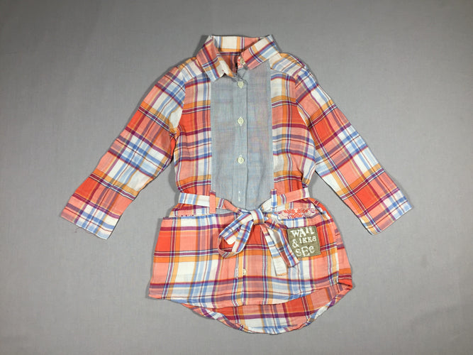 Robe chemise à carreaux, moins cher chez Petit Kiwi
