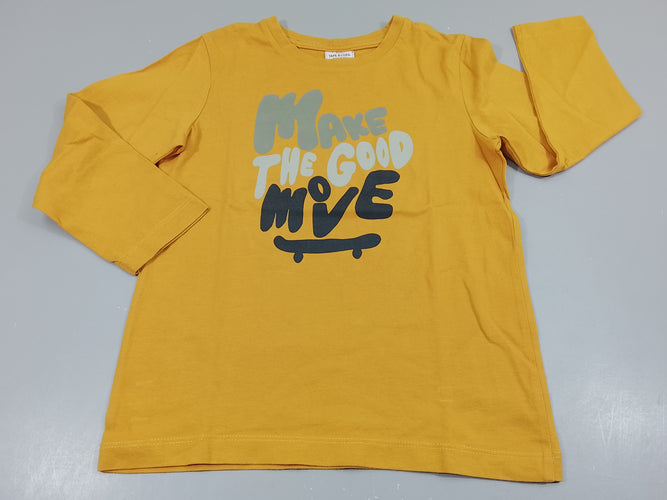 T-shirt m.l jaune " Make the good move", moins cher chez Petit Kiwi