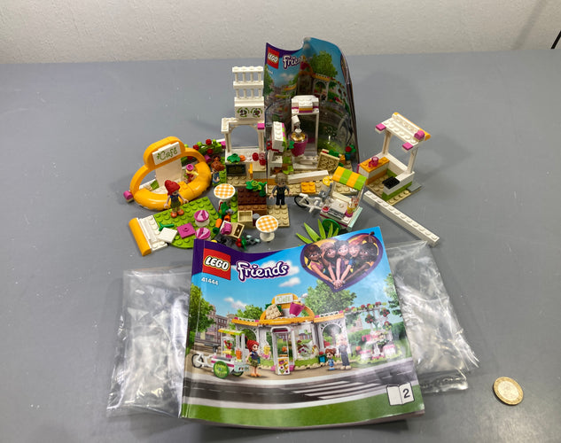 Lego Friends 41444 café bio de Heartlake City, vélo-stand, figurines, avec notices Vendu en l'état tel que sur la photo, moins cher chez Petit Kiwi