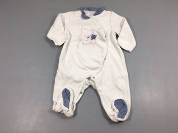 Pyjama velours blanc ourson avec doudou