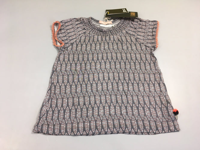 NEUF t-shirt m.c gris foncé plumes s.mocké, moins cher chez Petit Kiwi