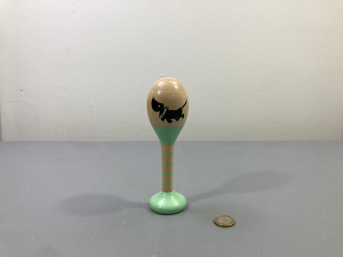 Maracas en bois chien 16 cm, moins cher chez Petit Kiwi