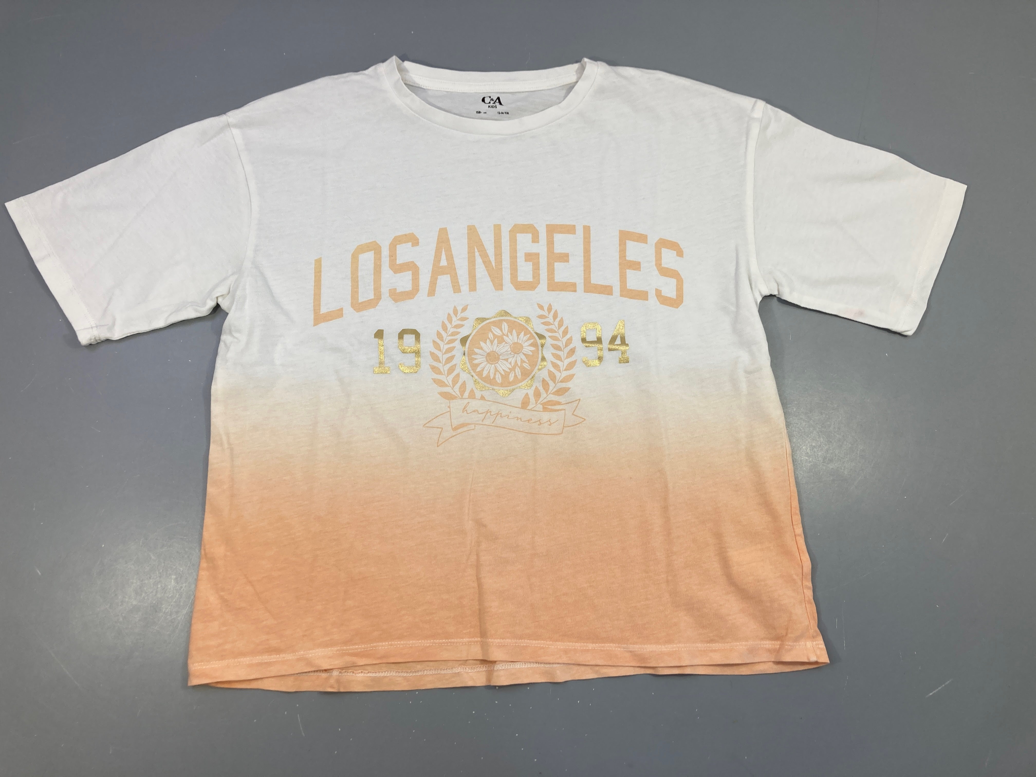 T-shirt m.c oversize blanc-saumon Los Angeles