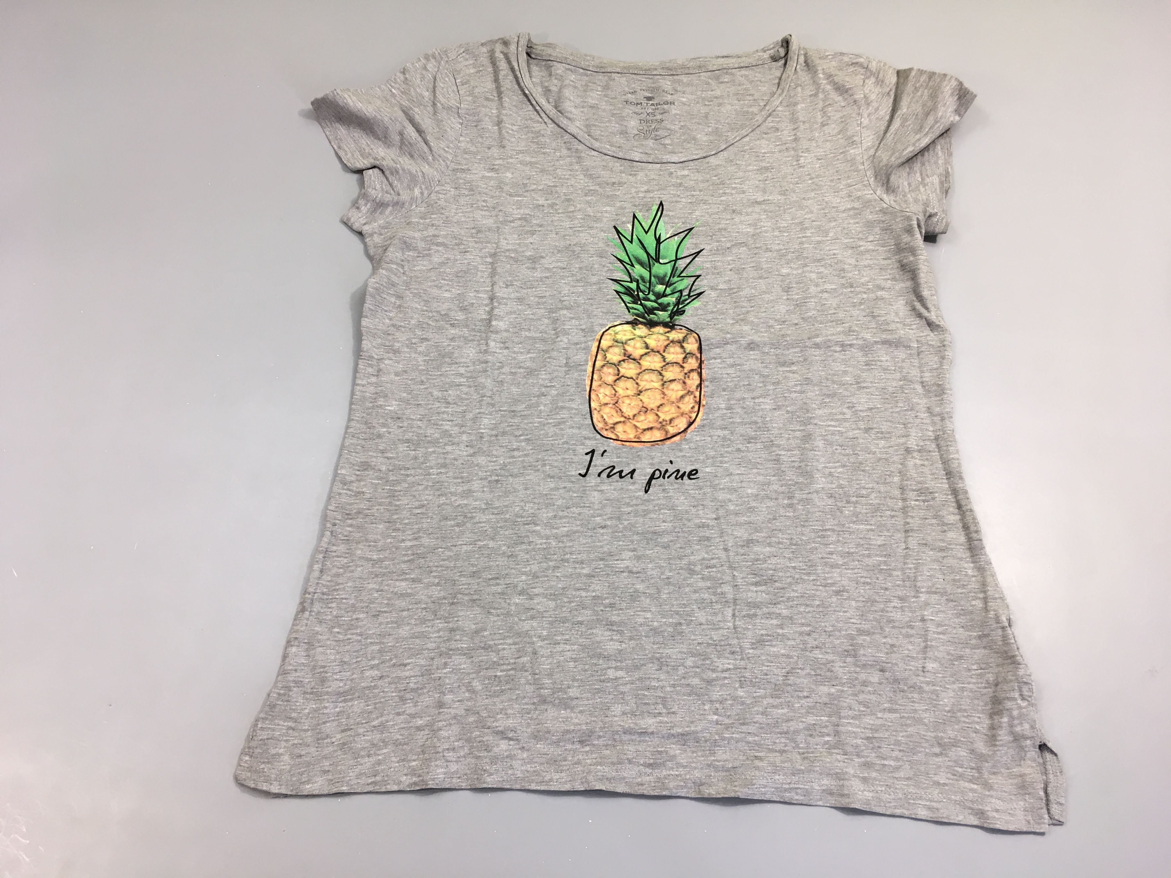T-shirt m.c gris flammé ananas
