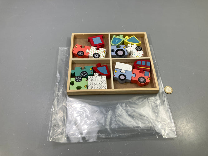 Mini puzzles à assembler, Wood’N Play - manque 1 pièce, moins cher chez Petit Kiwi