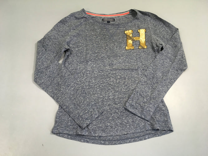 T-shirt m.l bleu foncé chiné H sequins, moins cher chez Petit Kiwi