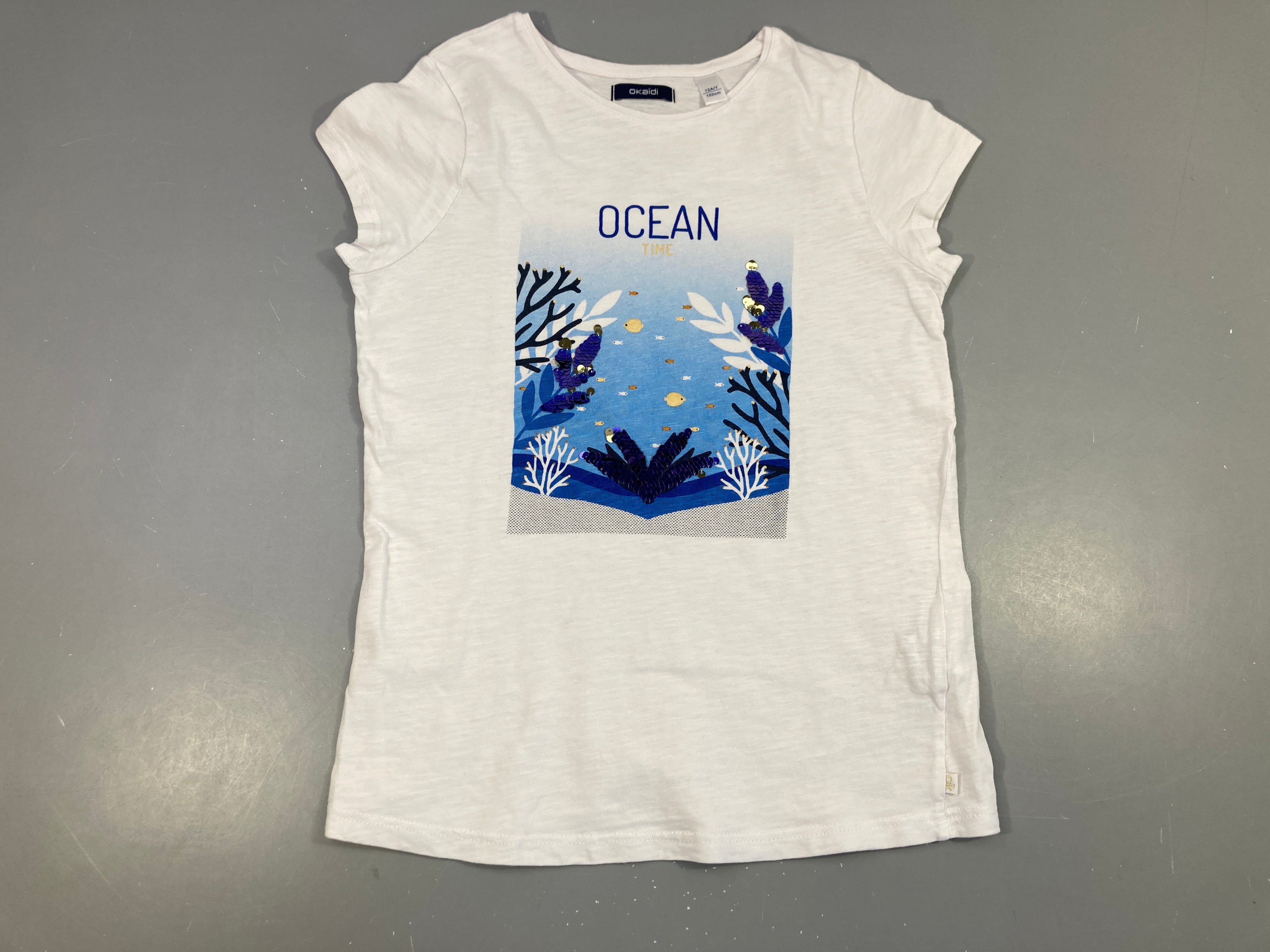 T-shirt m.c blanc flammé Océan sequins