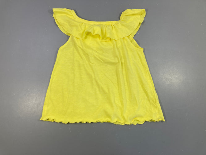 T-shirt s.m jaune froufrou col elastique Bouloche, moins cher chez Petit Kiwi