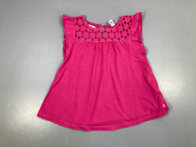 T-shirt s.m rose dentelle haut, moins cher chez Petit Kiwi