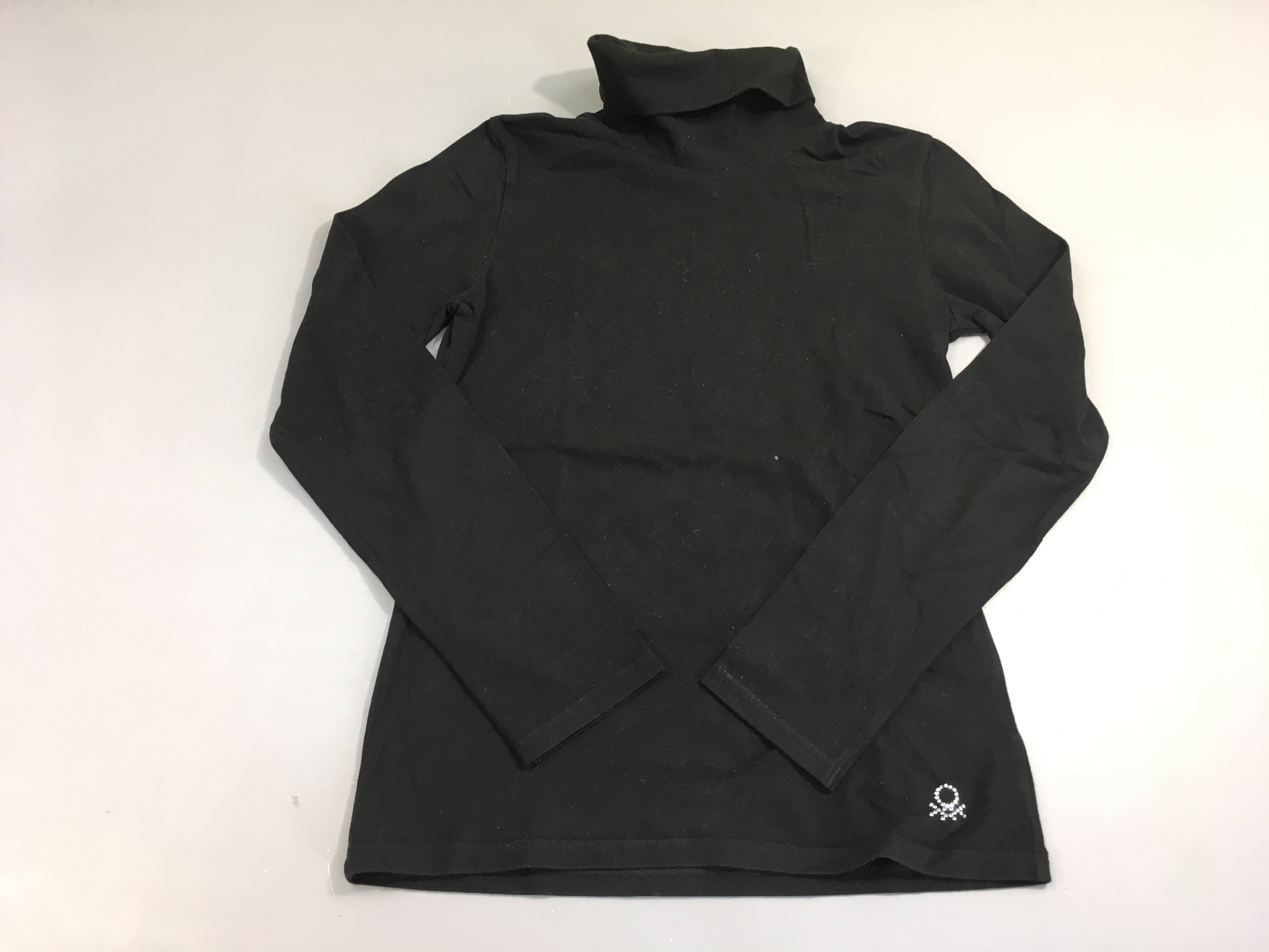 T-shirt m.l noir col roulé