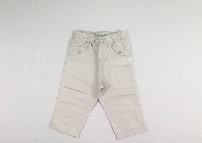 Pantalon beige 55% lin, moins cher chez Petit Kiwi